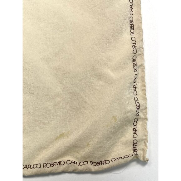 ROBERTO CAPUCCI 32" Square SILK Hand-Rolled Fall Leaves Tree SCARF Italy Signed - Picture 3 of 4